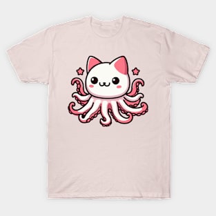 cute pink octopuss cat T-Shirt